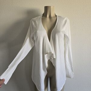 White Open Front Cardigan